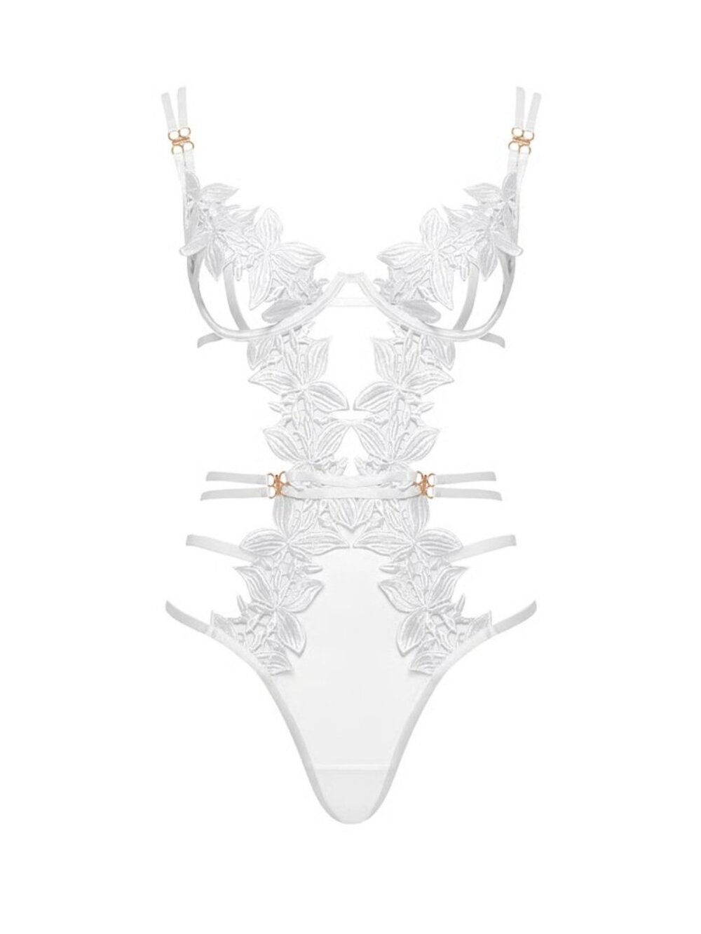 New! Bluebella White Lace Floral Ophelia Bodysuit Size 38D 34547